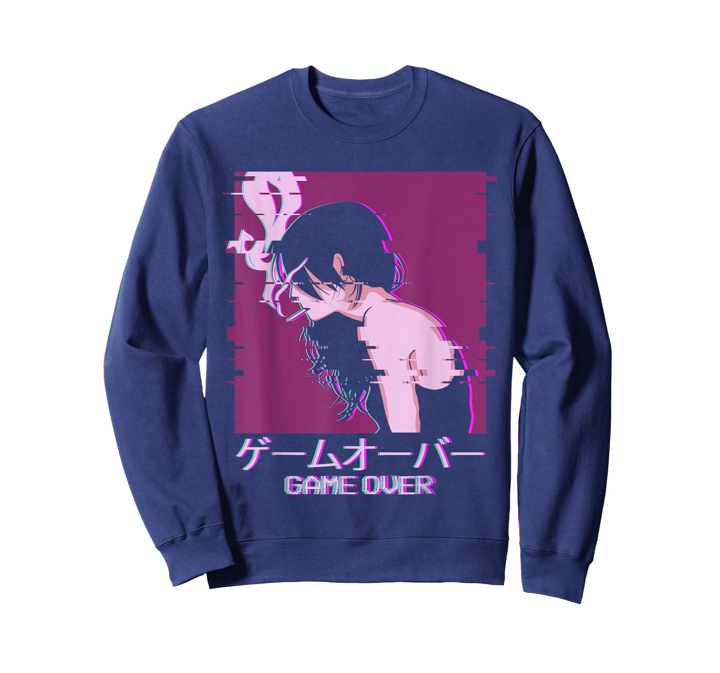 Japanese Vaporwave Sad Anime Girl Game Over Aesthetic T-Shirt
