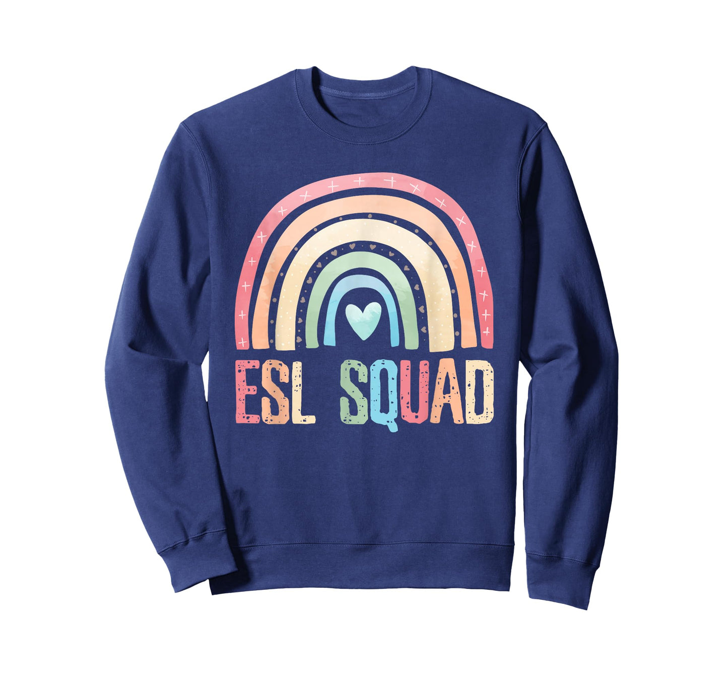 ESL Squad Teacher Crew Team Back To School English Rainbow T-Shirt