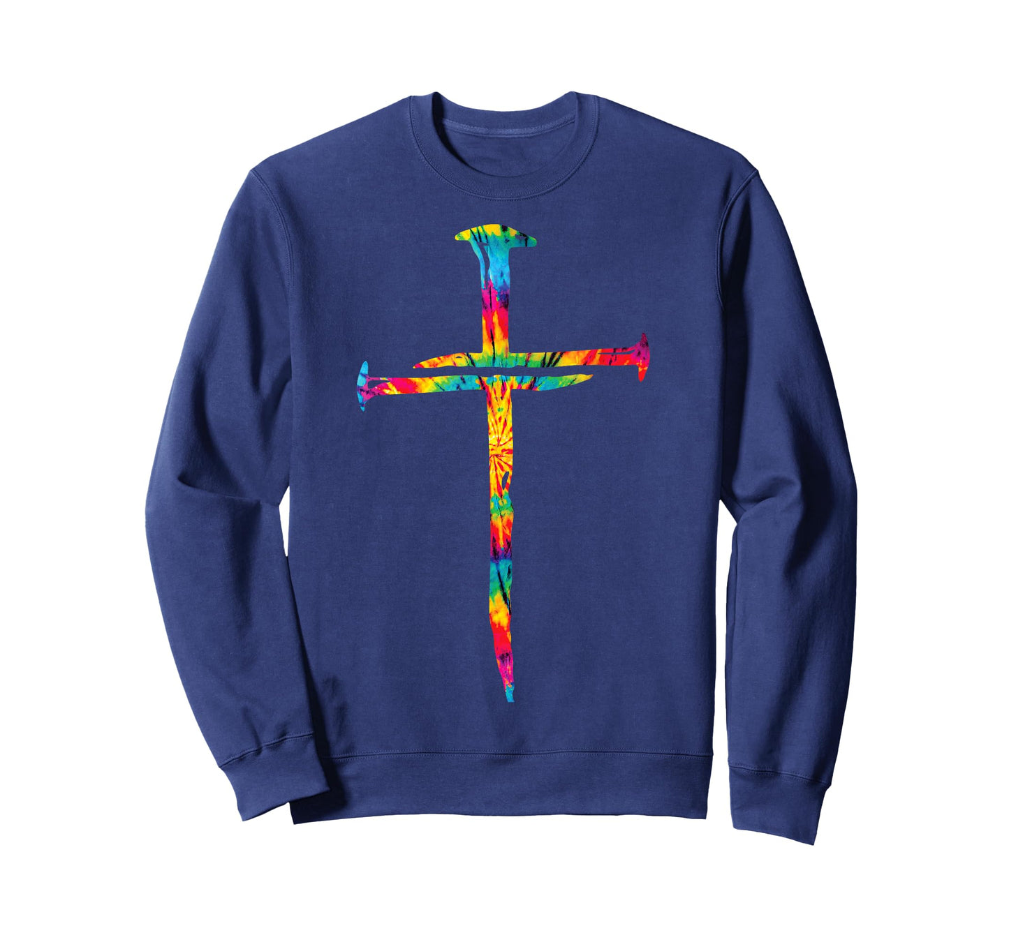Christian Jesus Nail Cross Tie Dye Rainbow Bible Religious T-Shirt