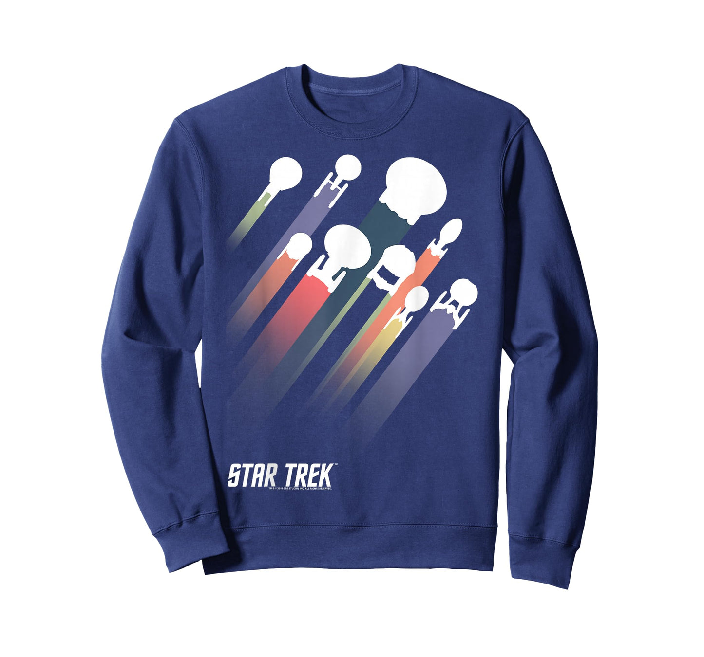 Star Trek Federation Ships Rainbow Stripe T-Shirt