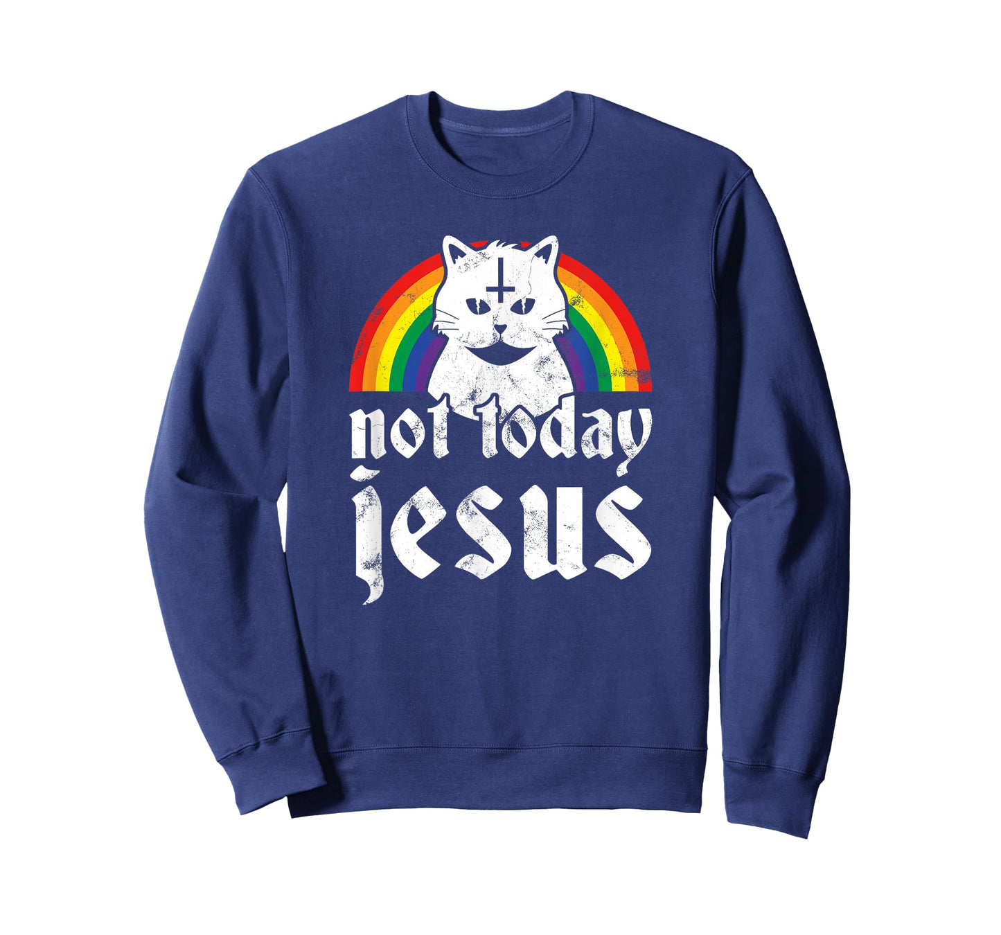 Not Today Jesus Shirt Rainbow Satanic Cat Goth Concert Gift T-Shirt