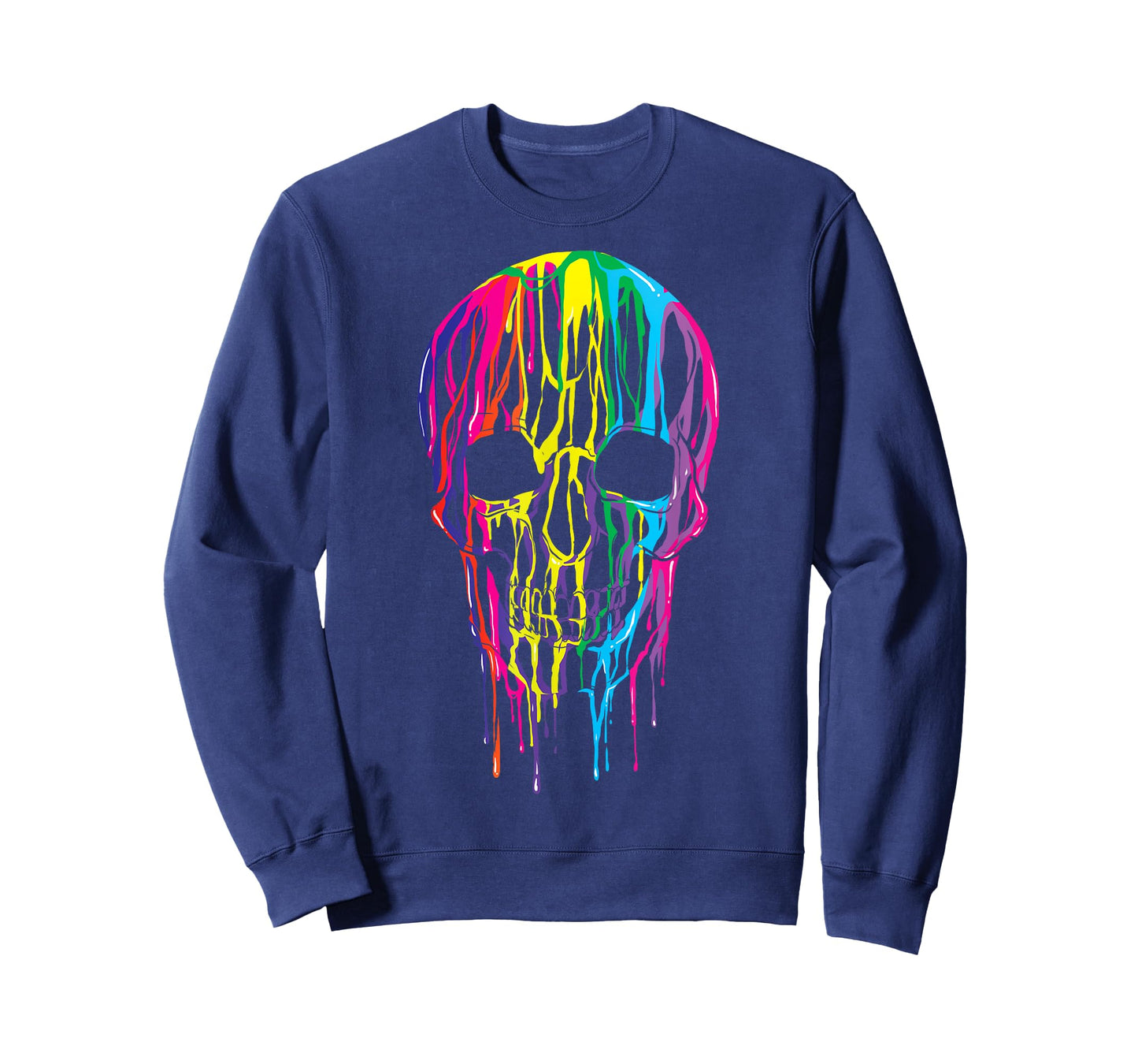 Colorful Melting Skull Halloween Boys Rainbow Graphic Art T-Shirt