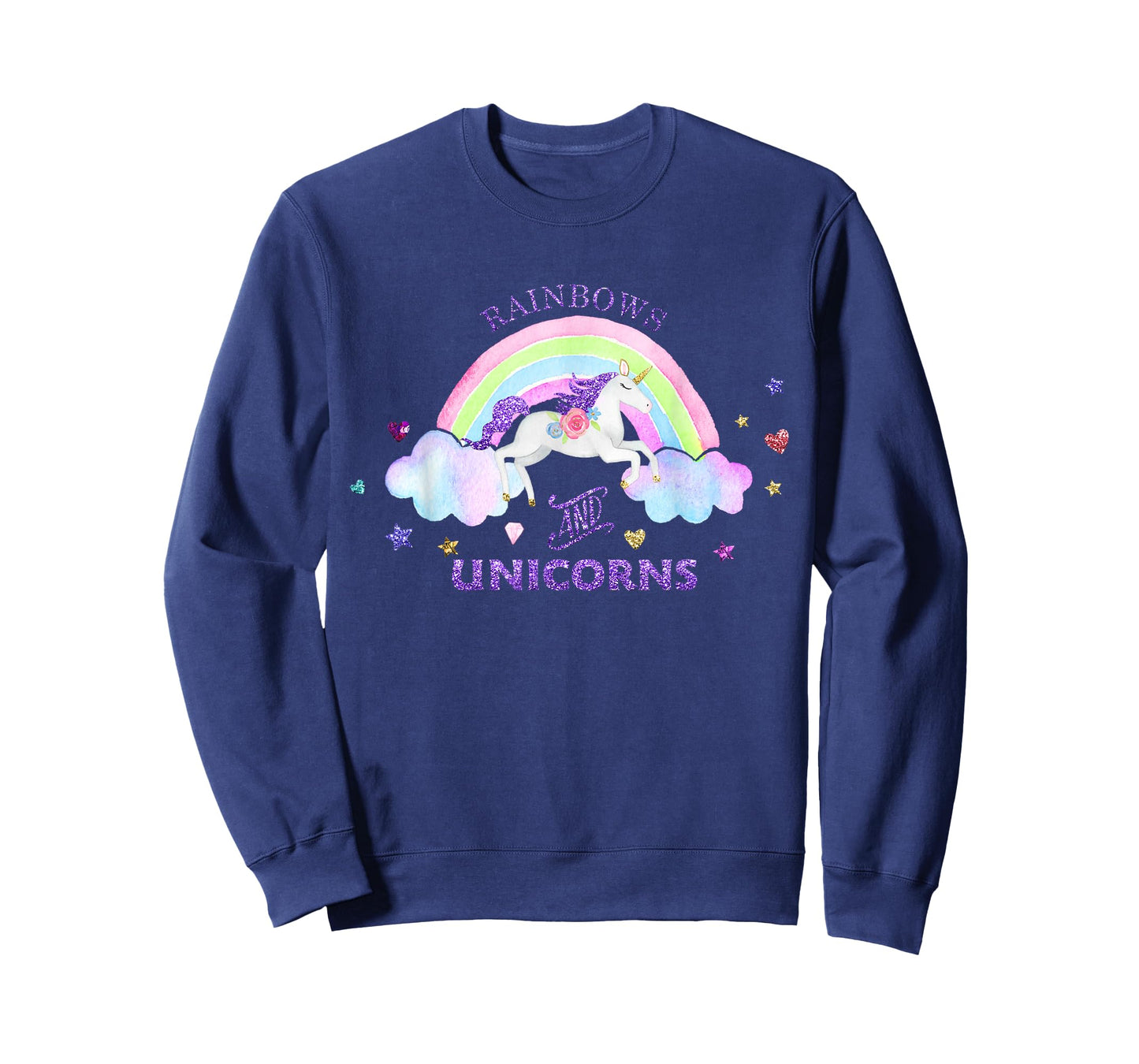Rainbows and Unicorns T-Shirt - Magical Cute Glitter Gift T-Shirt