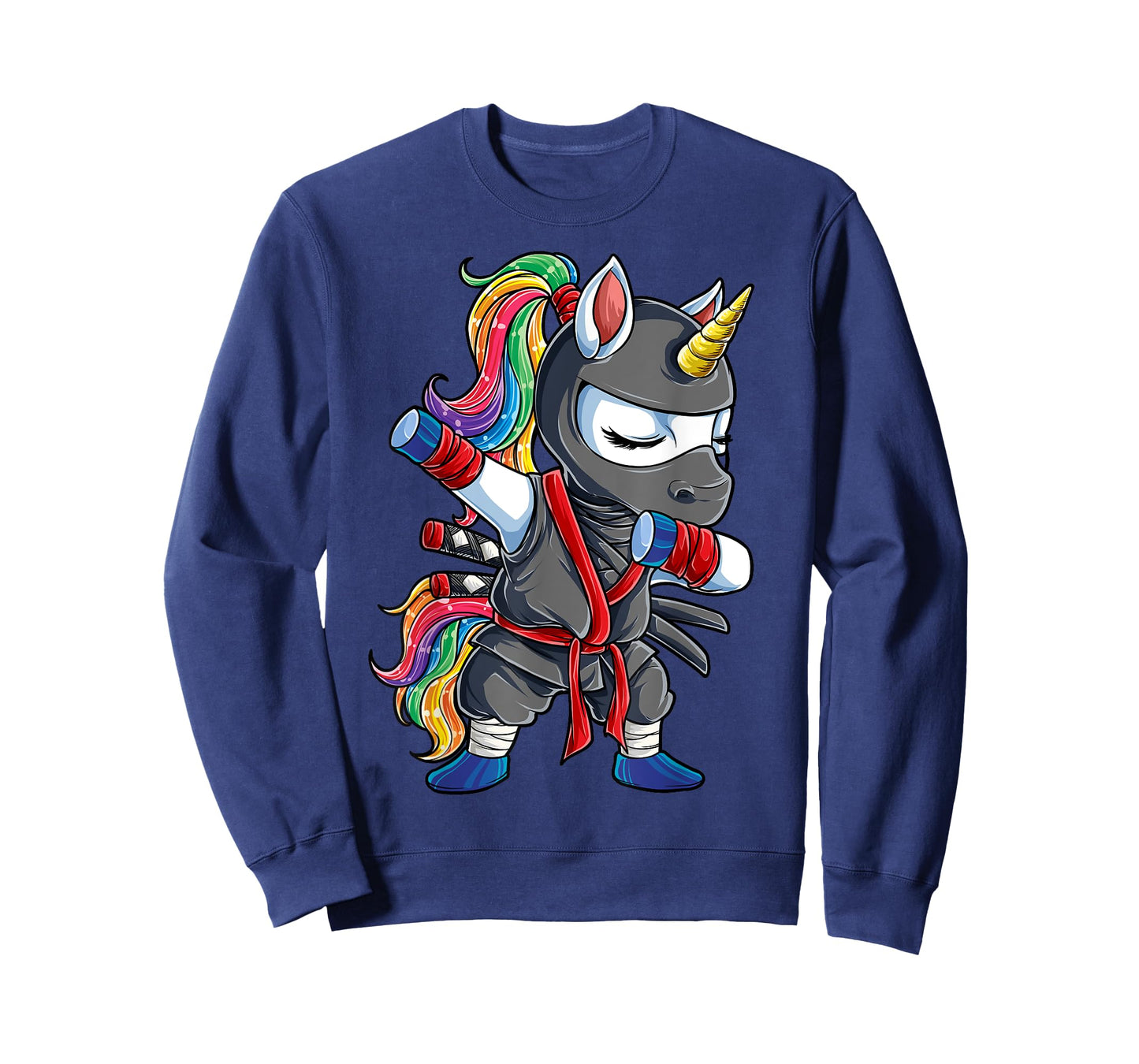 Dabbing Ninja Unicorn T Shirt Girls Rainbow Martial Arts Tee T-Shirt