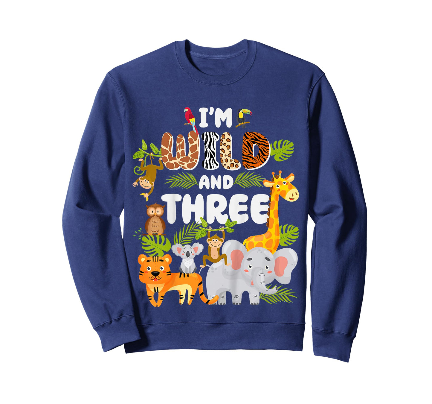 Wild and Three 3 Year Old 3rd Birthday Safari Jungle Animal T-Shirt
