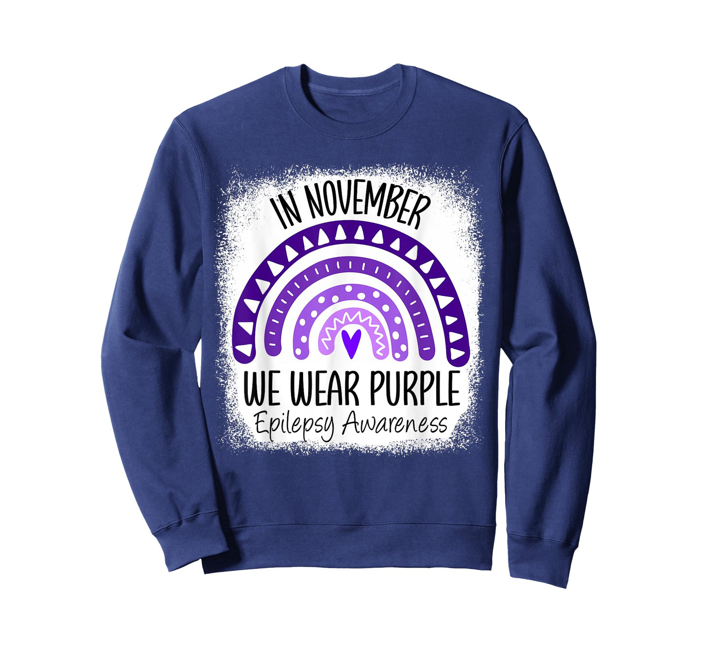 Rainbow In November We Wear Purple Epilepsy Awareness Ribbon T-Shirt