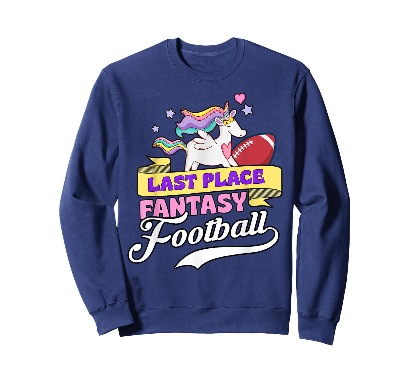 Last Place Fantasy Football Loser Funny Pink Rainbow Unicorn T-Shirt