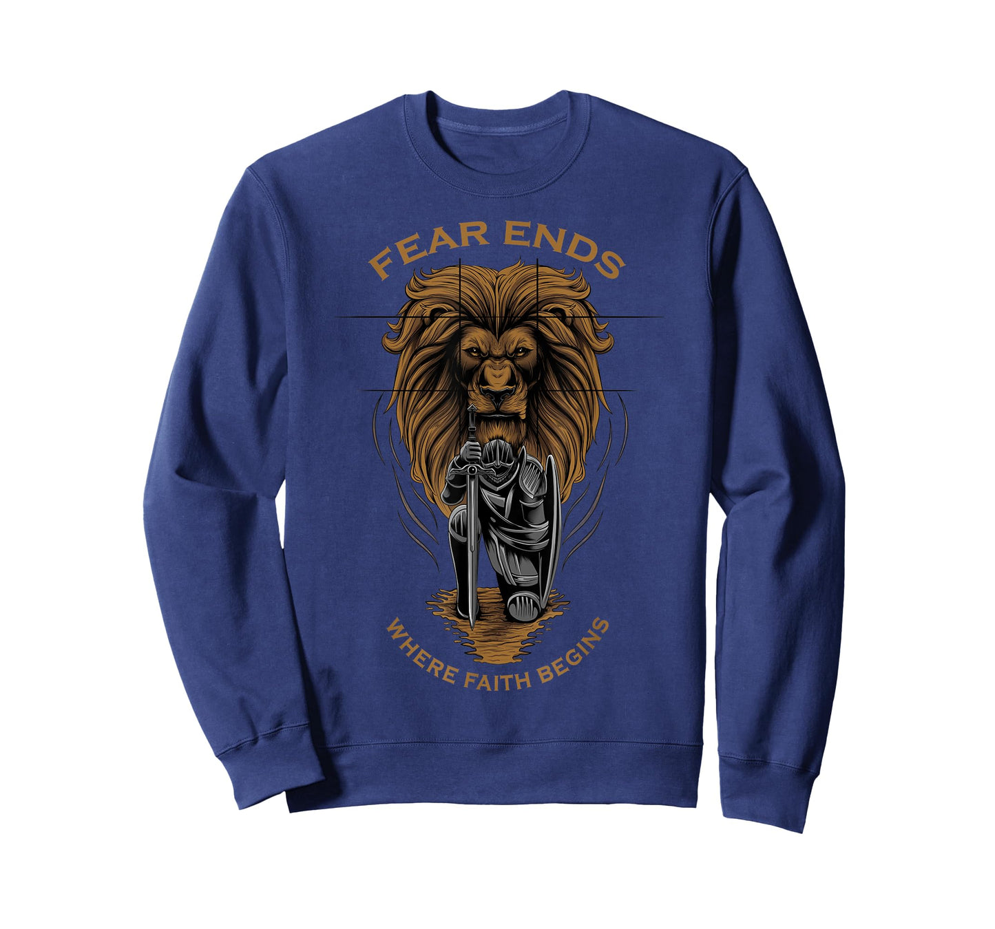 Fear Ends Where Faith Begins Christian Faith Over Fear Lion T-Shirt