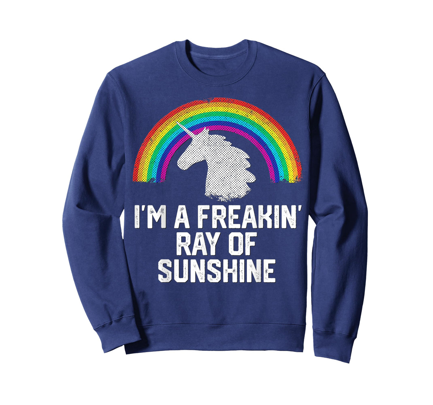 I'm A Freakin Ray of Sunshine Rainbow Unicorn Girls Women T-Shirt Small