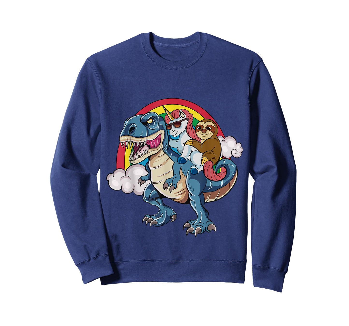 Magical Unicorn & Sloth Riding A Dinosaur Rainbow T Shirt T-Shirt