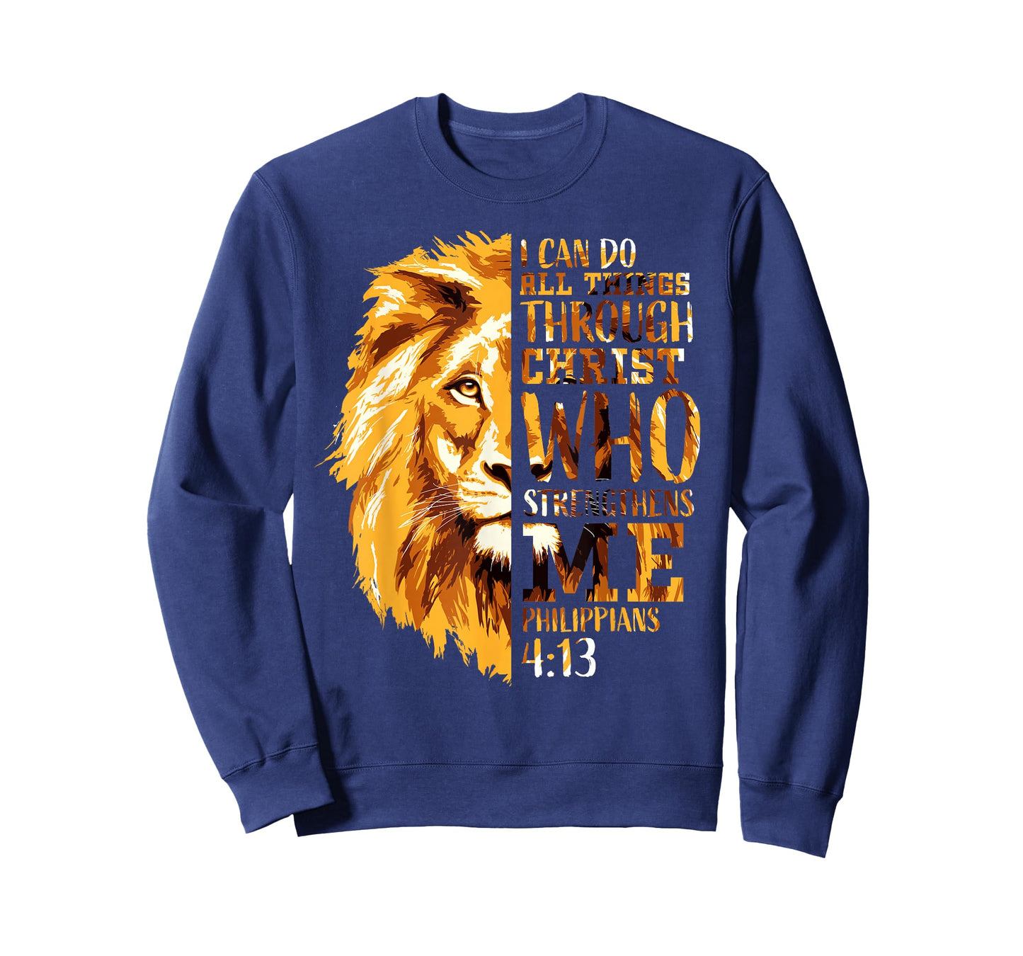 Philippians 4:13 Christian Bible Verse Lion Religious Faith T-Shirt