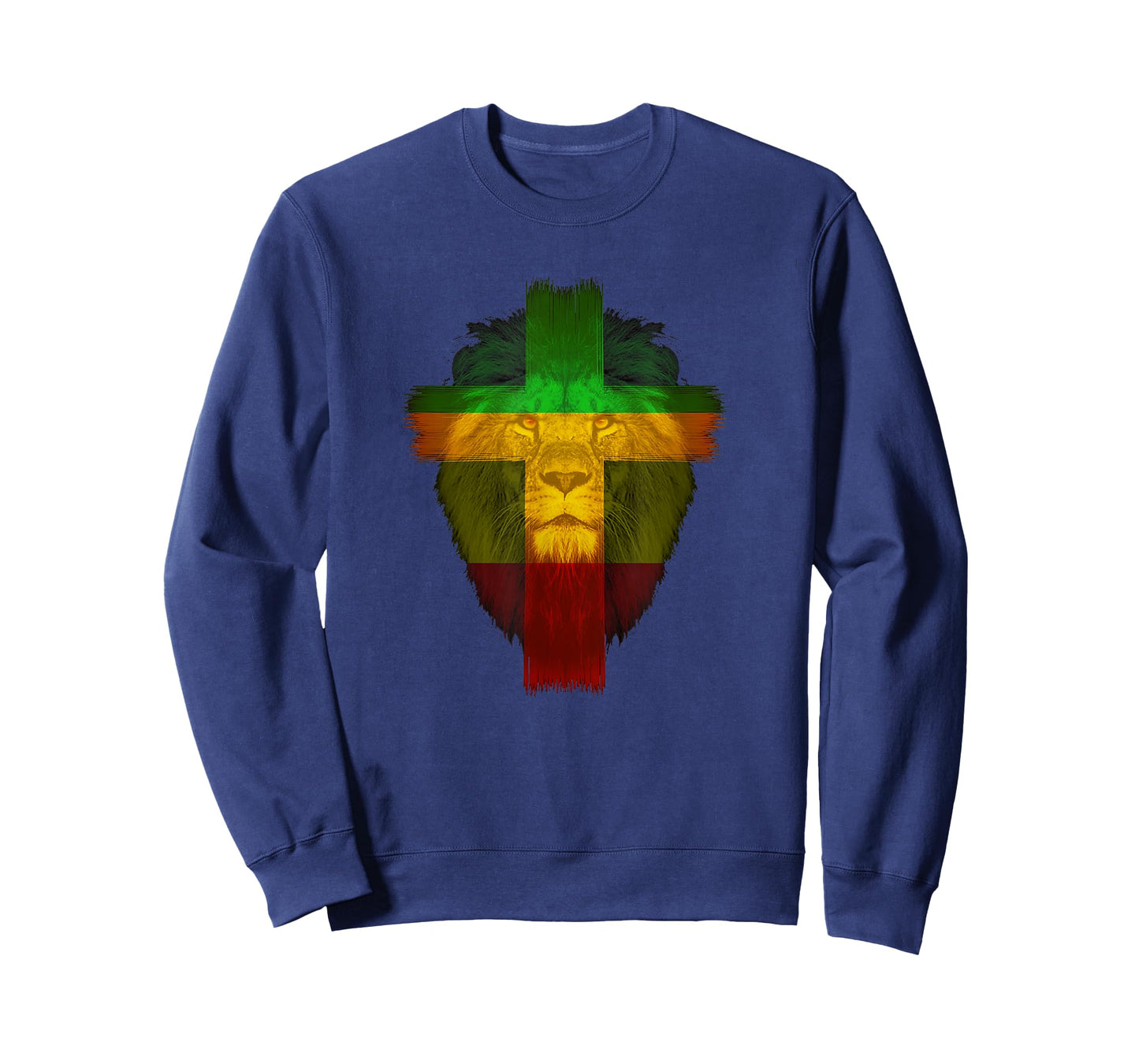 Ethiopian Flag Colors on Lion Shirt Ethiopian Cross Shirt T-Shirt