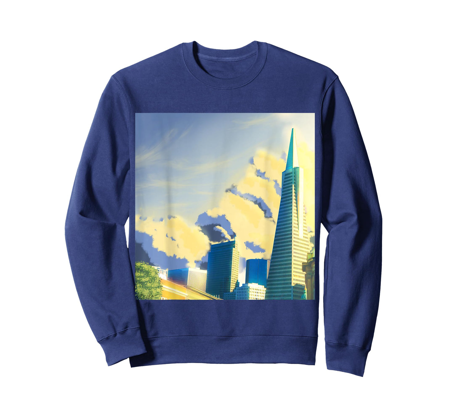 SF Transamerica Pyramid Scenery - Relaxing Anime Sunset T-Shirt