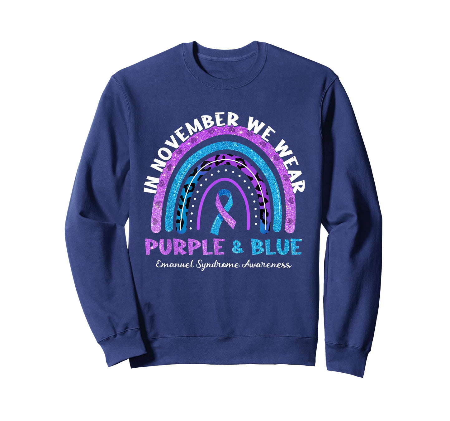 In November We Wear Purple And Blue Rainbow Emanuel Syndrome T-Shirt