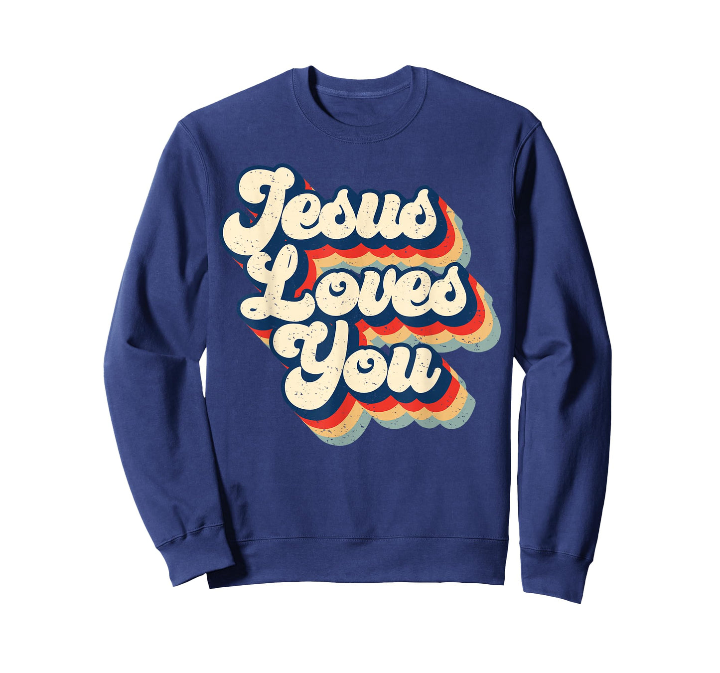 Jesus Loves Retro Vintage Christian Faith Hippie Mens Womens T-Shirt