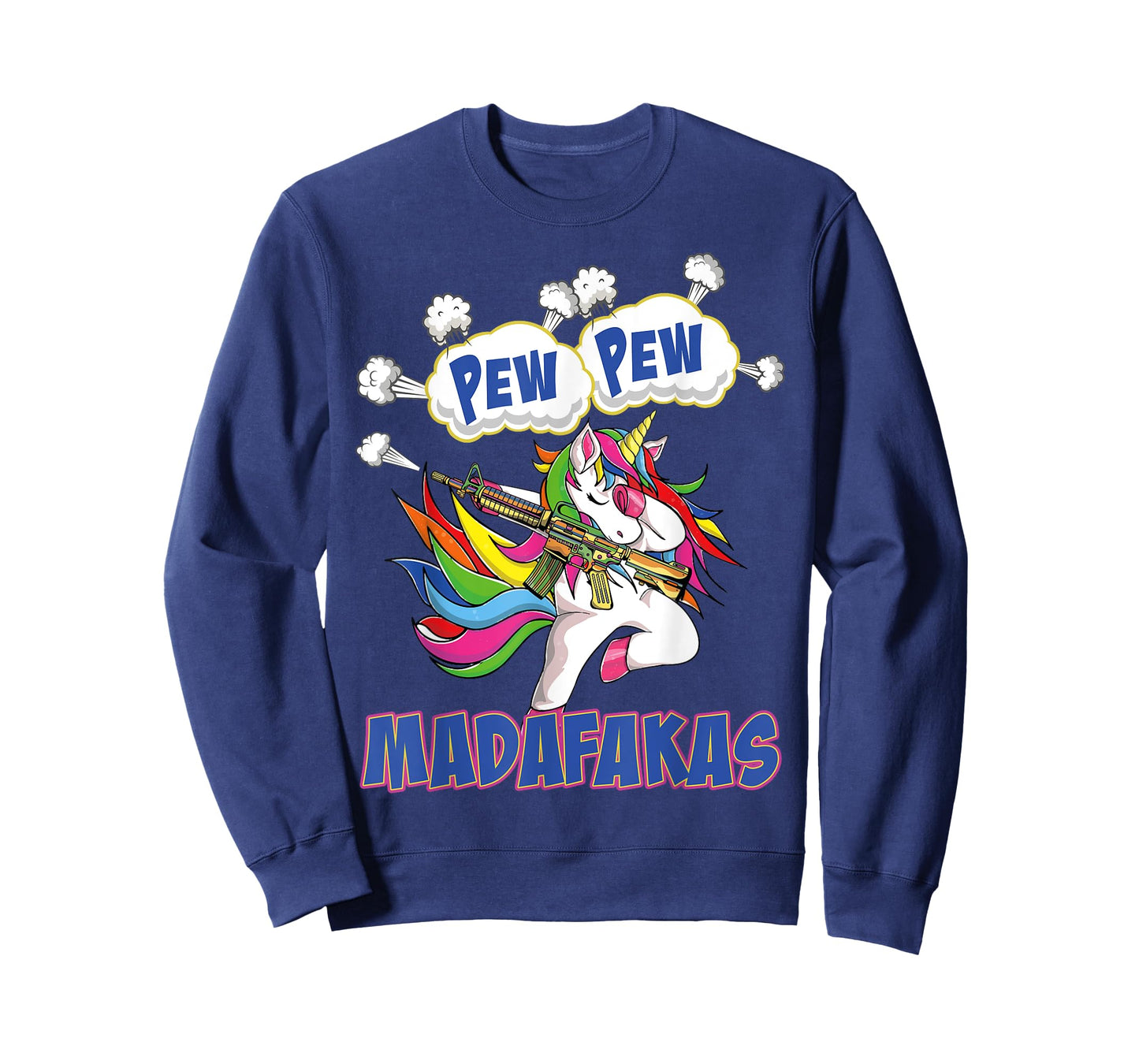 Pew Pew Madafakas Unicorn with Machine Gun T-Shirt