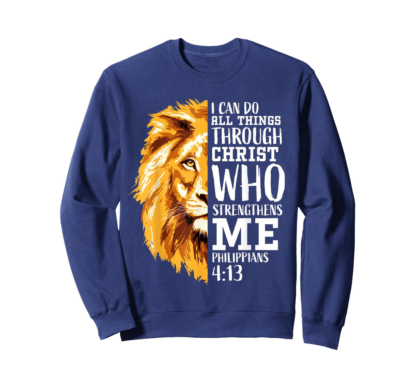 Philippians 4 13 Christian Bible Verse Religious Lion Faith T-Shirt