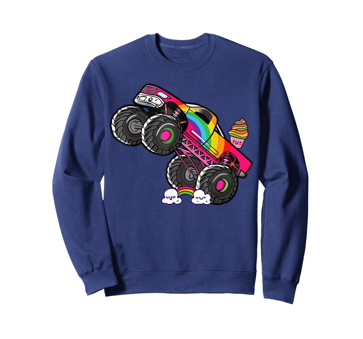 Girls Monster Truck Pink Rainbow Monster Truck Girl Women T-Shirt