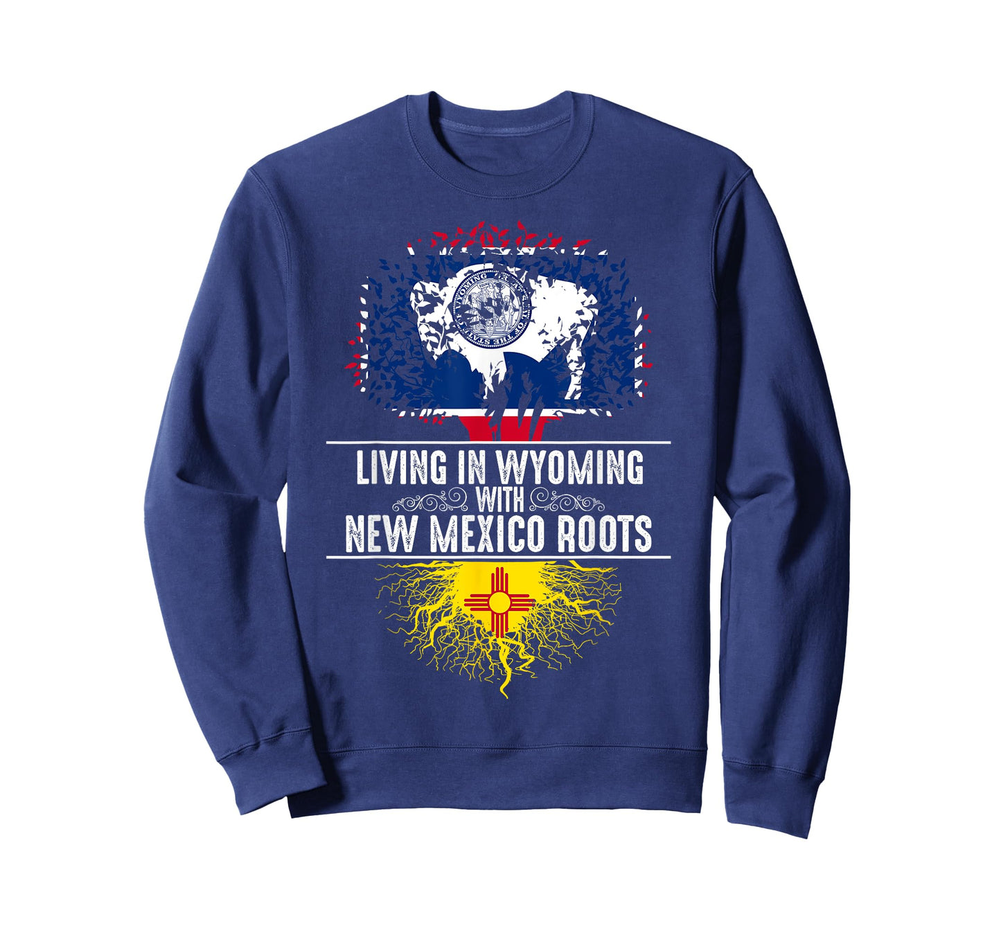 Wyoming Home New Mexico Roots State Tree Flag Gift T-Shirt