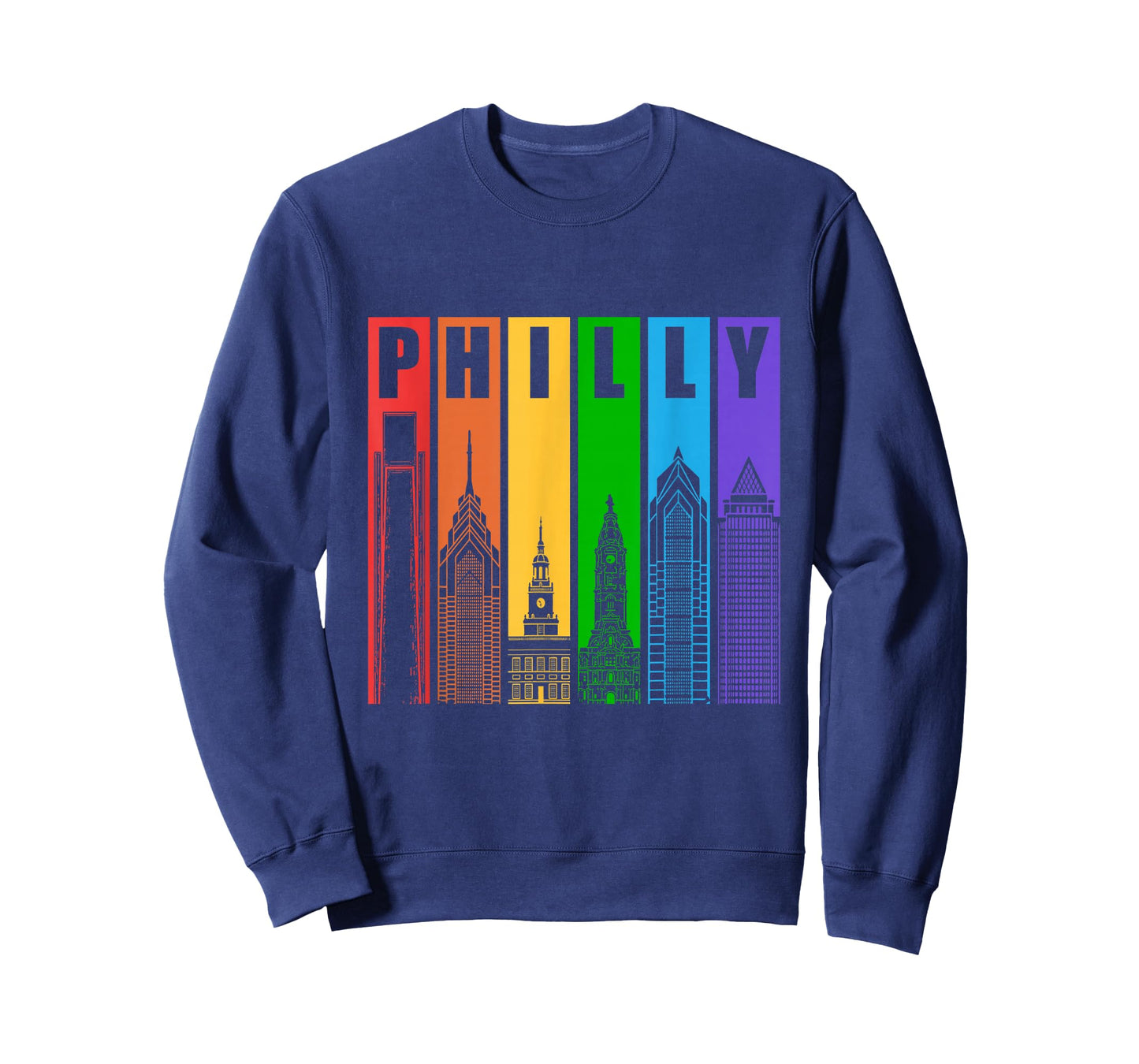 Philly Gay Pride LGBT Philadelphia Skyline Rainbow Flag T-Shirt