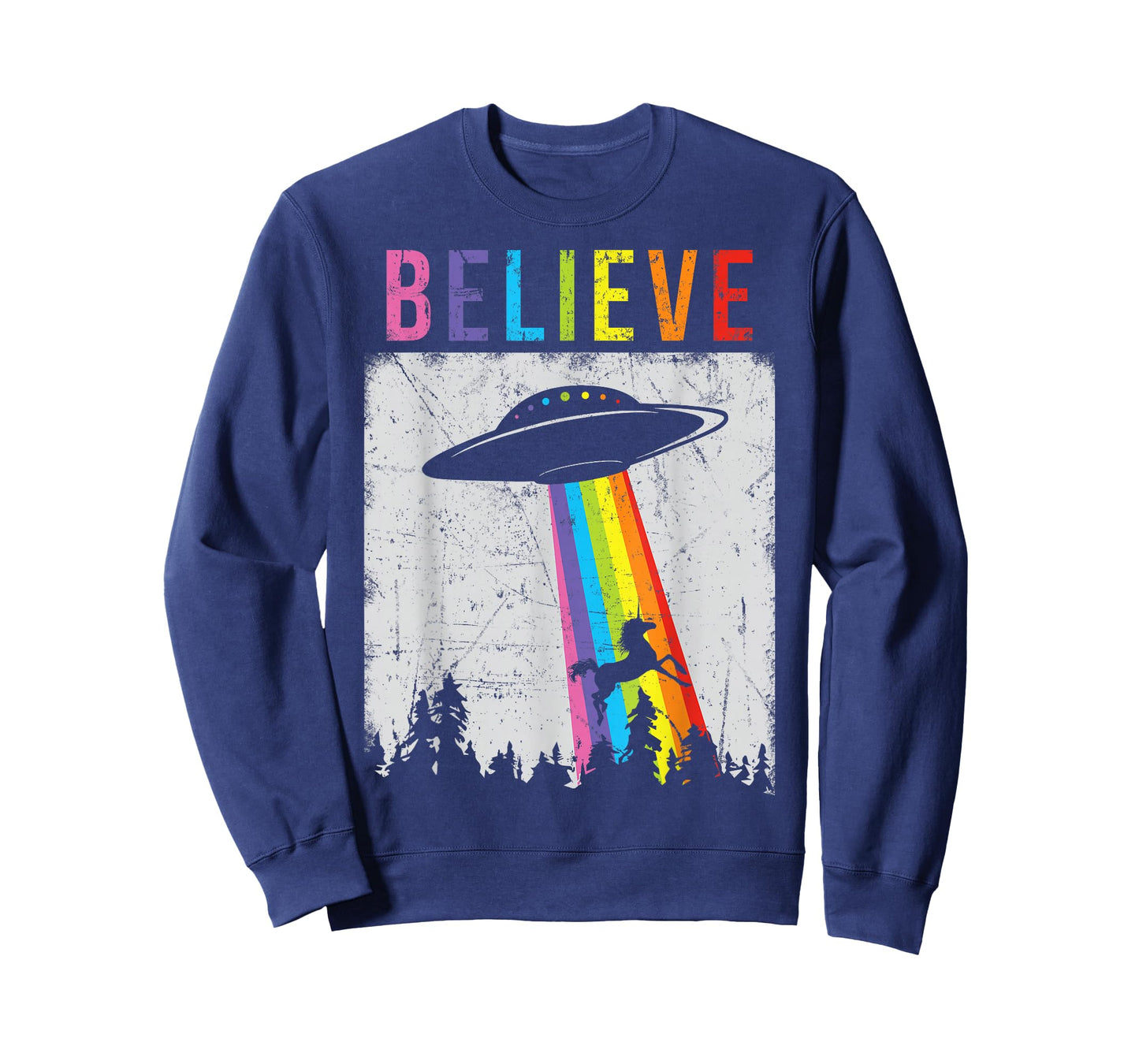Alien Unicorn UFO Rainbow T-Shirt T-Shirt