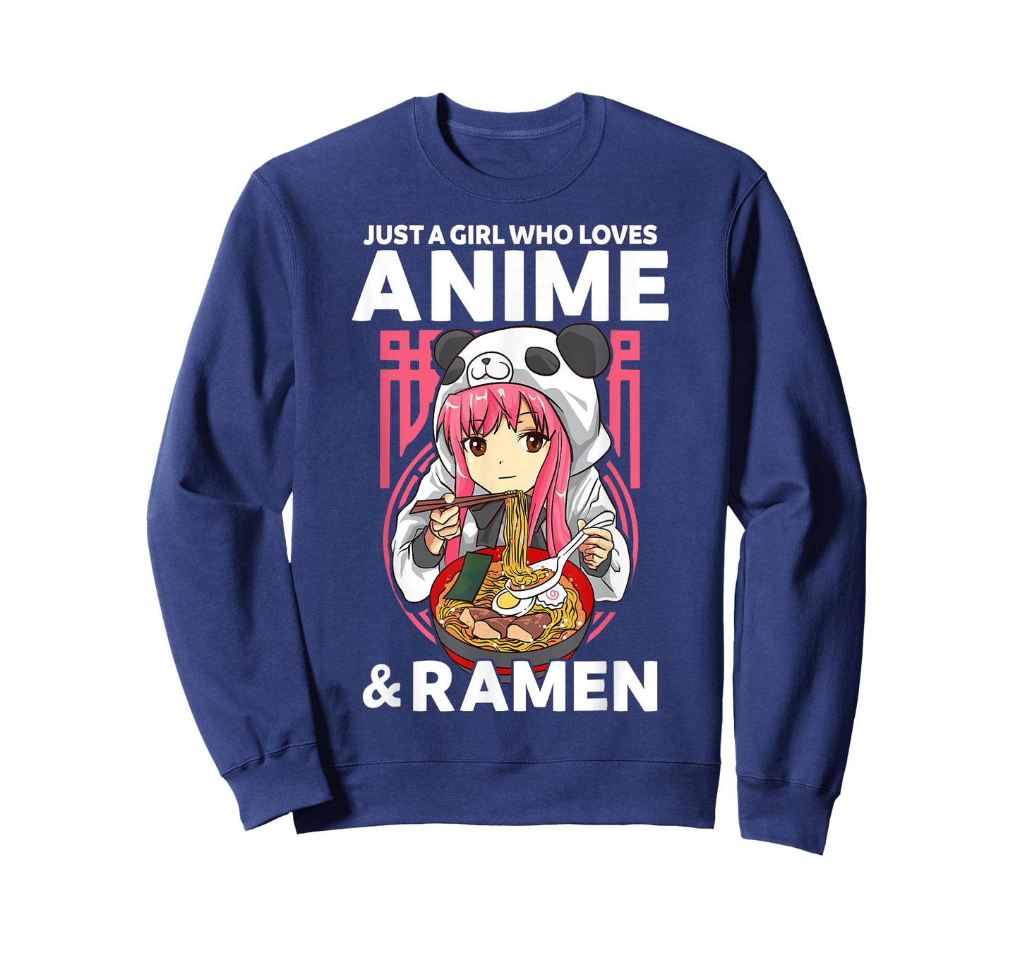 Just A Girl Who Loves Anime and Ramen Bowl Panda Teen Girl T-Shirt