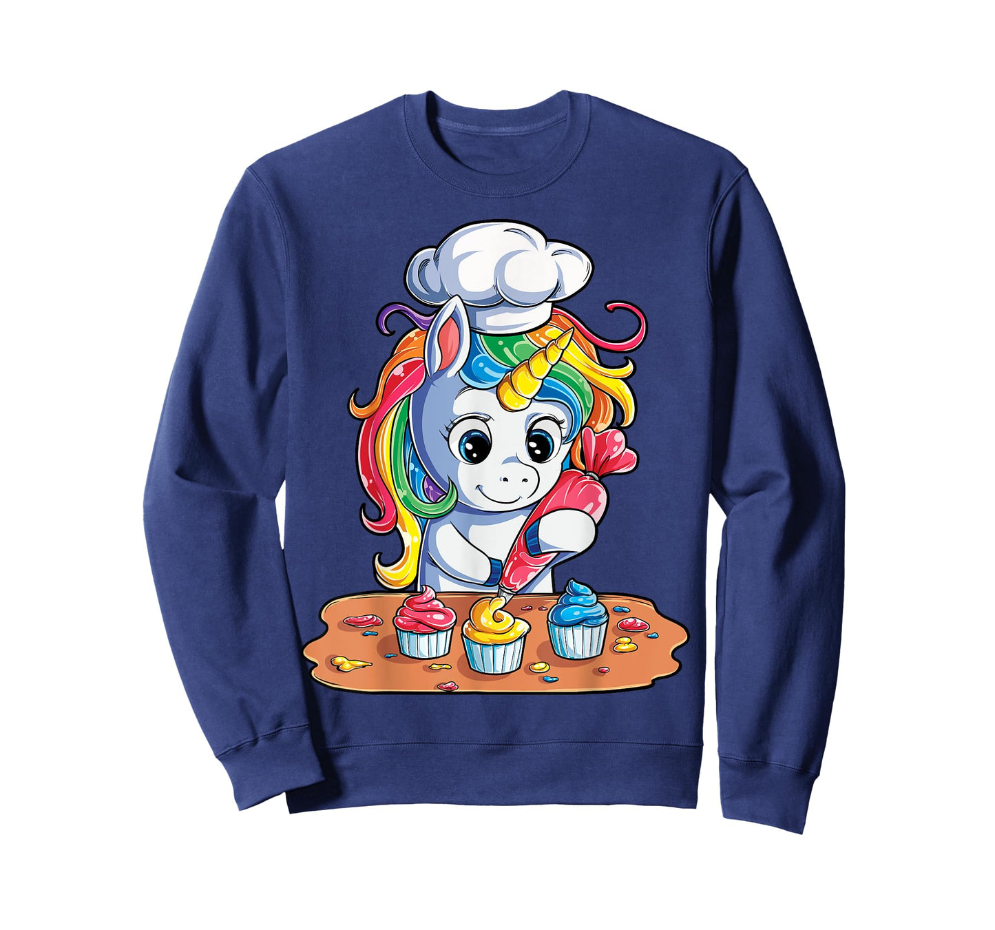 Unicorn Cupcake Funny Girls Kids Baking Cake Rainbow Gifts T-Shirt