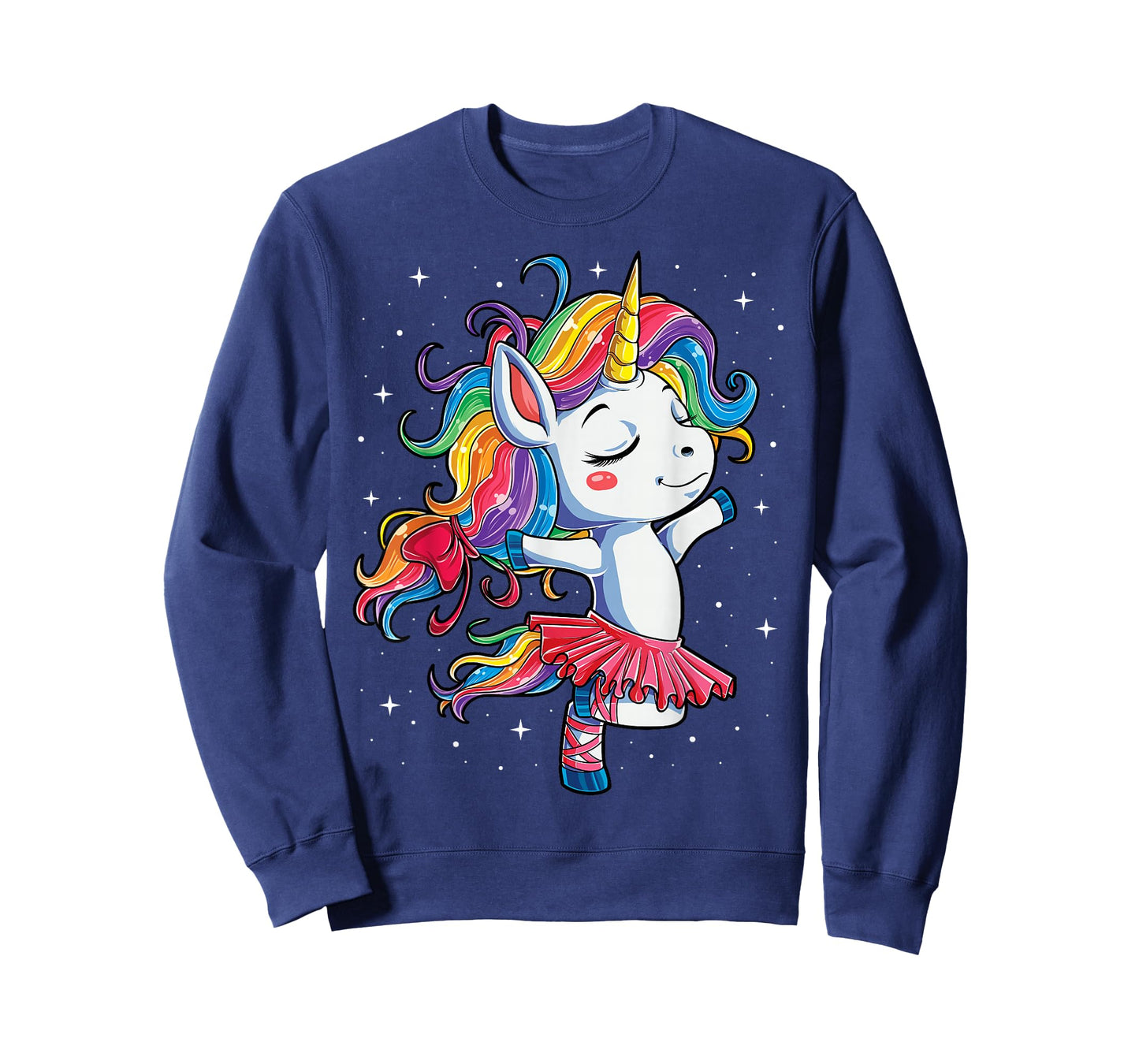 Ballet Dancer Unicorn Girls Women Rainbow Ballerina Color T-Shirt