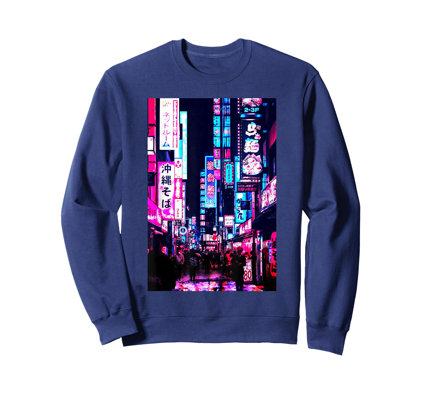 Streets of Tokyo Japan Night Scene with Lights - Vaporwave T-Shirt