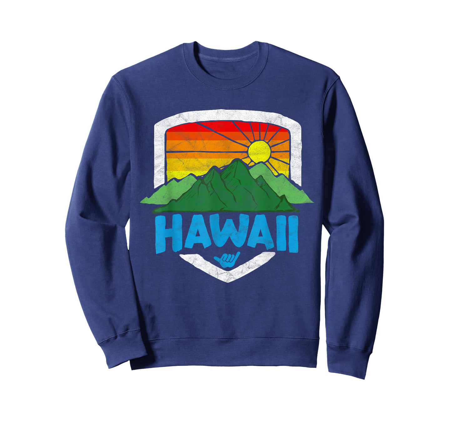 Vintage Hawaii Graphic Retro Rainbow Sun 80's Design T-Shirt
