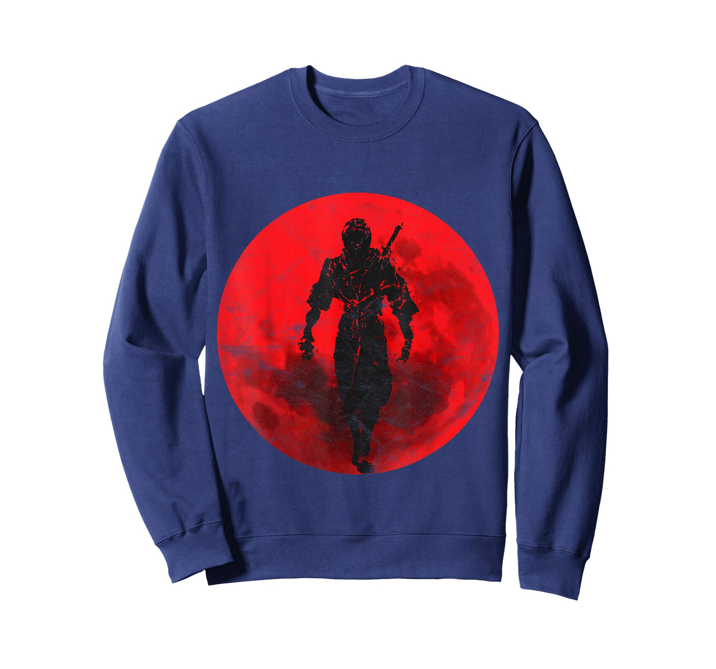 Ninja Figher Red Moon Japan Sword Samurai Warrior T-Shirt