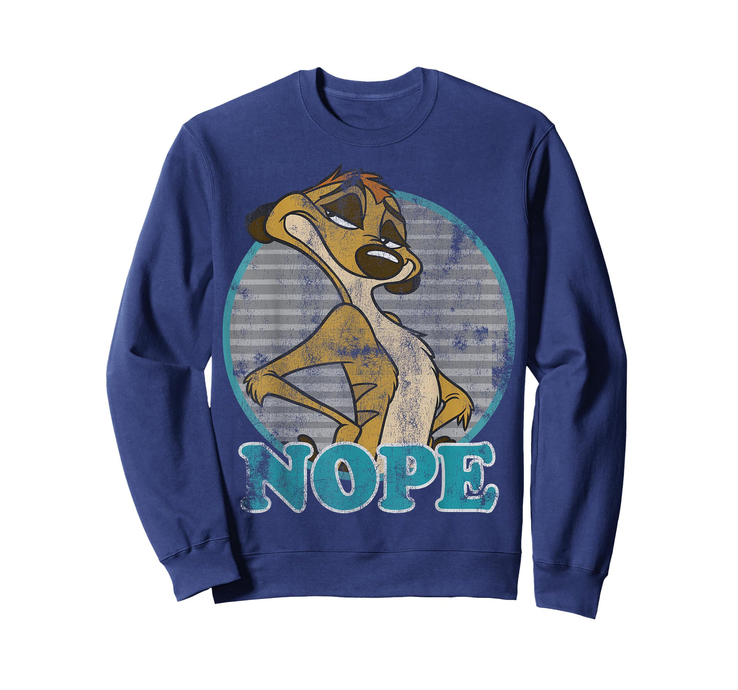 Disney Lion King Timon Nope Striped Circle Vintage T-Shirt T-Shirt