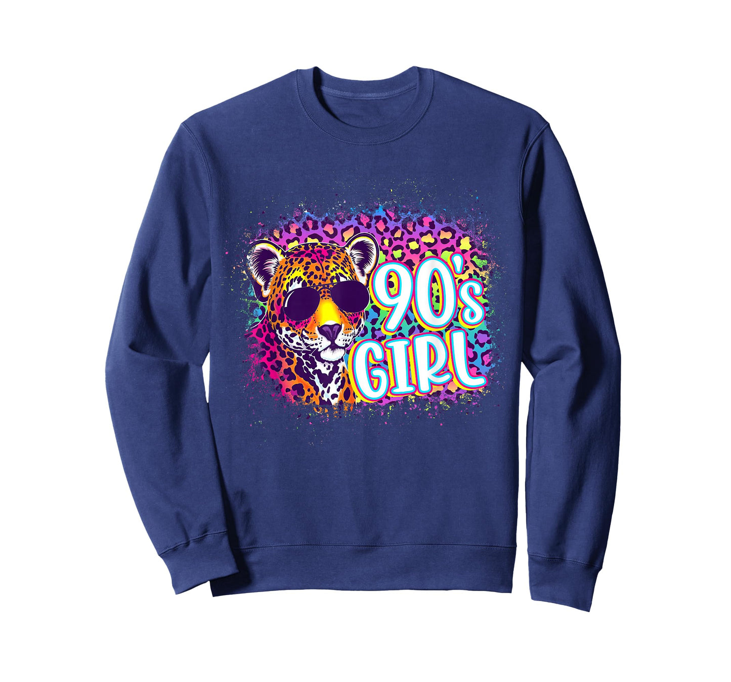 90's Girl Birthday Party Rainbow Leopard Print 1990s Women T-Shirt