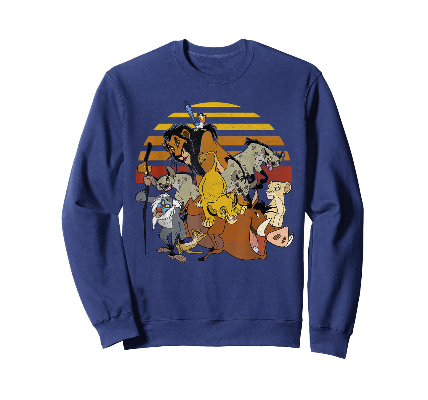 Disney Lion King Group Retro Stripe Sunset Vintage T-Shirt T-Shirt