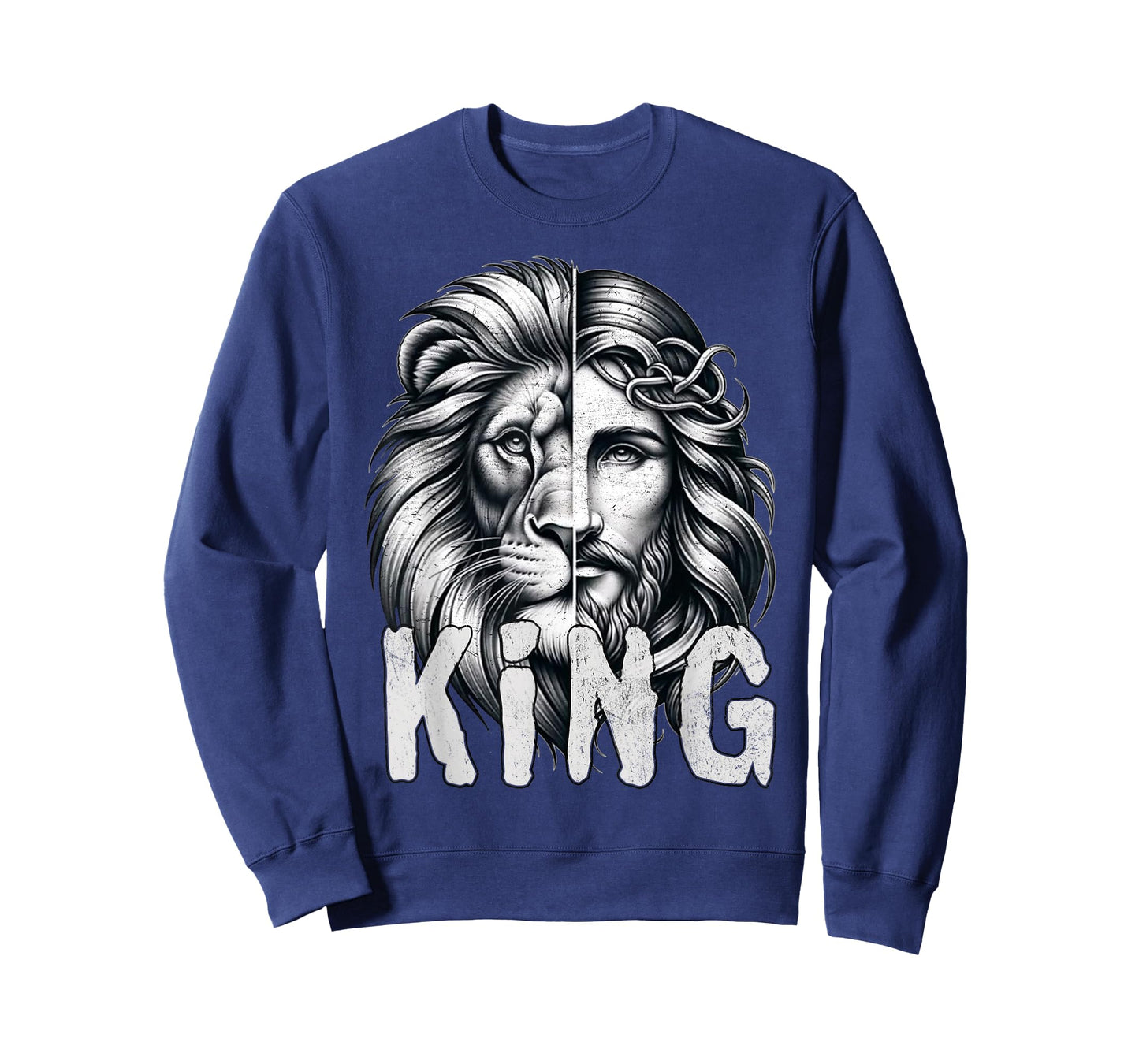 Lion and Jesus King Christian Faith Design T-Shirt