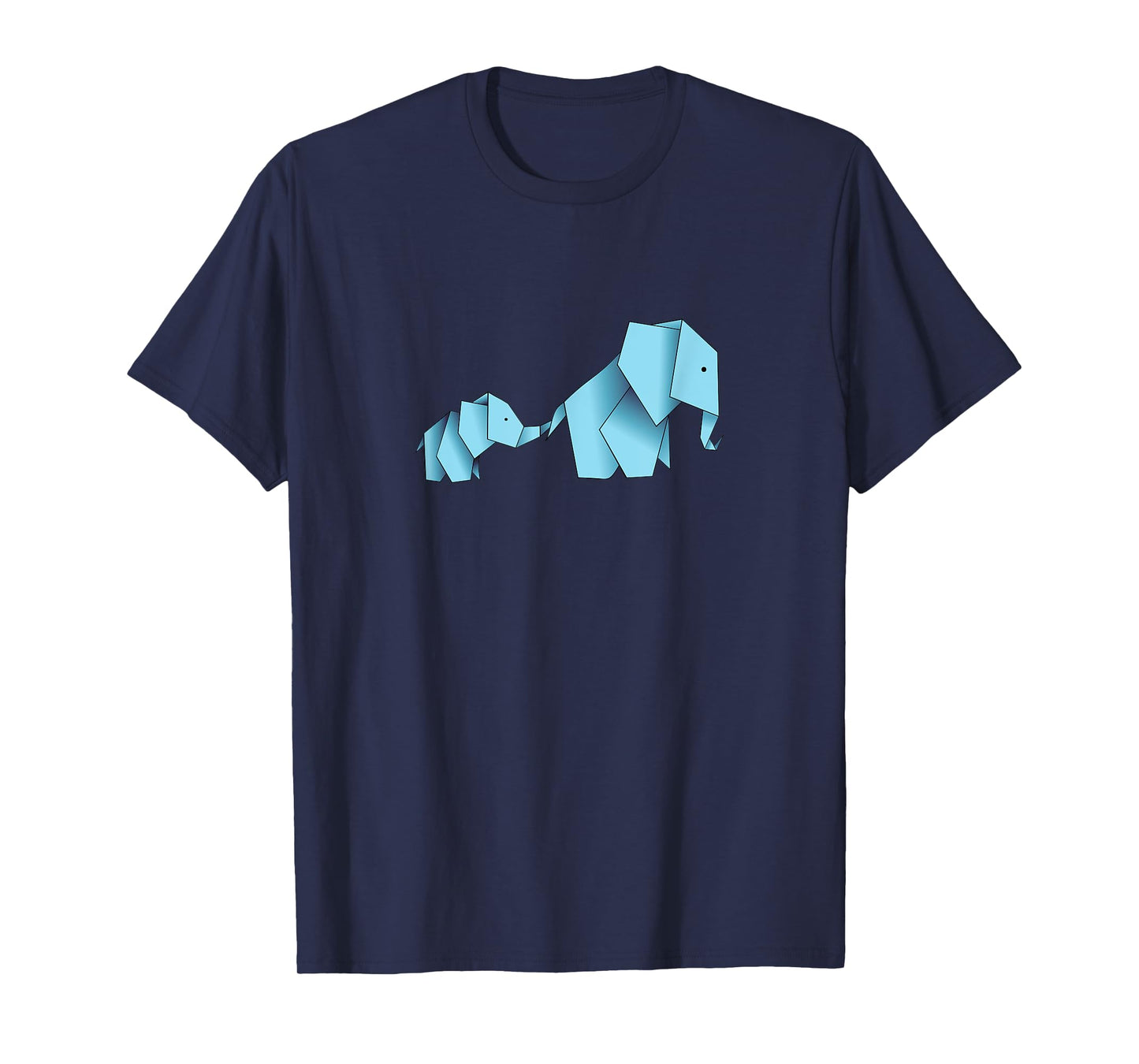 Origami Paper Folding Cute Elephant Blue Gift T-Shirt
