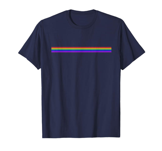 Rainbow Stripe T-Shirt (White, Black, Yellow, Pink, Blue) T-Shirt