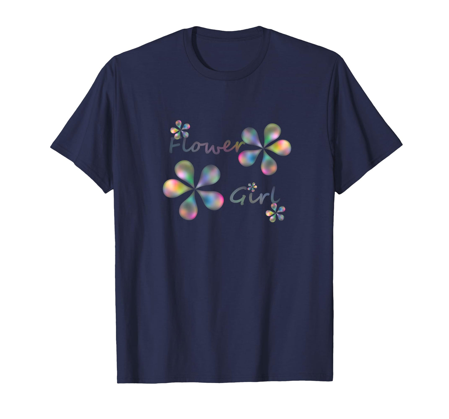 Flower Girl Rainbow Metallic Tee Shirt T-Shirt