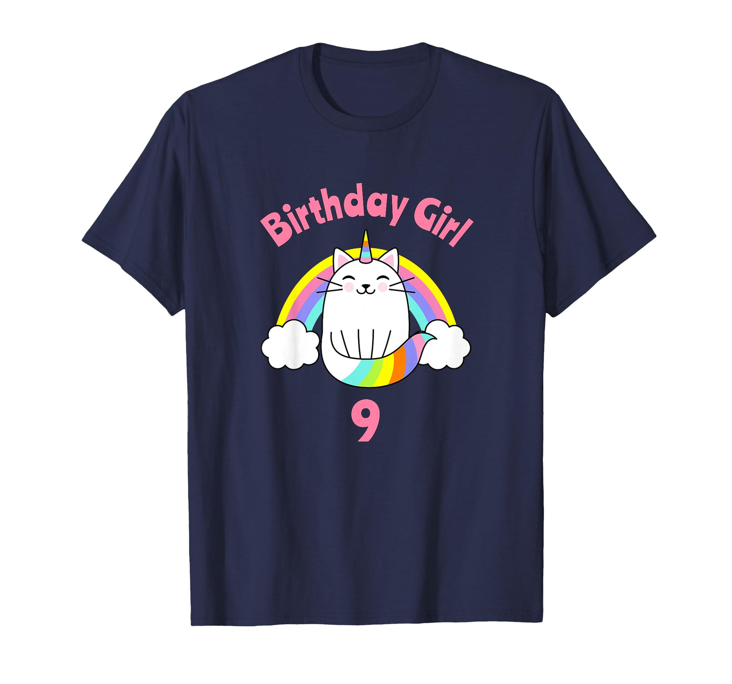 Kids Birthday Girl for Girls T-Shirt 9 Year Old 9th Party Nine
