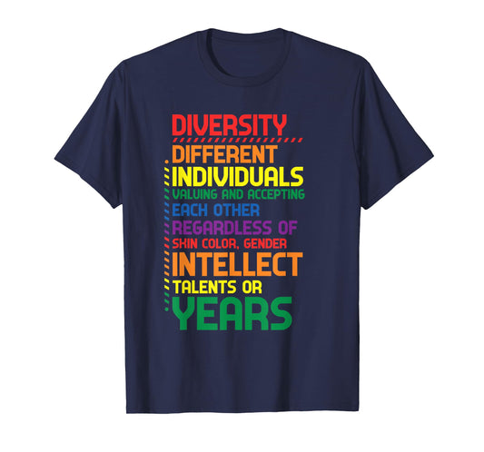 Colorful Rainbow Diversity Definition T-Shirt