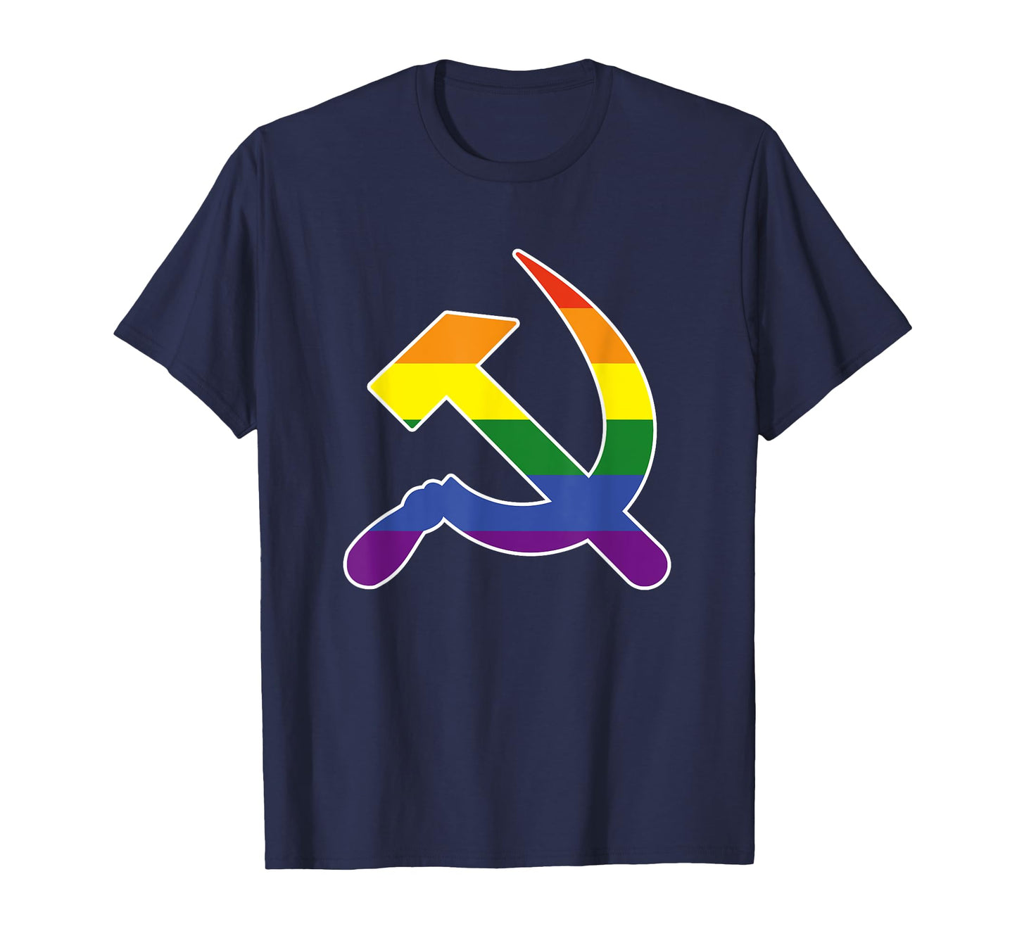 Gay Communism LGBT Hammer And Sickle Communist Rainbow Flag T-Shirt