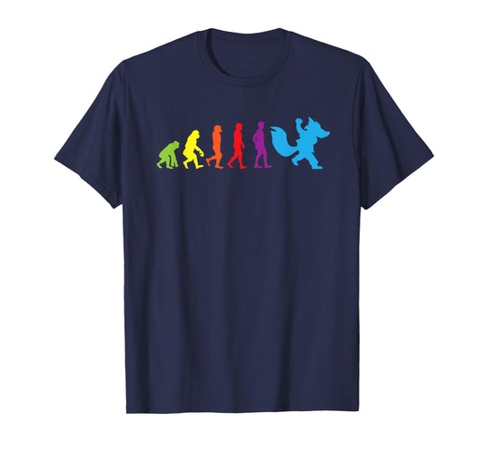 Furry Shirt Human Evolution Fursona Women Men Kids Shirts T-Shirt