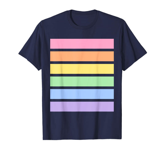 MeadowHeart Rainbow Pastel Striped T-Shirt