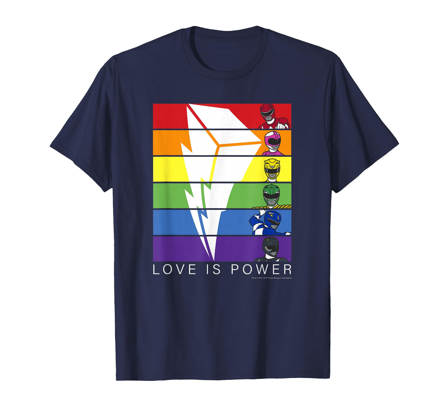 Power Rangers Pride Love is Power Rainbow Panels T-Shirt Small