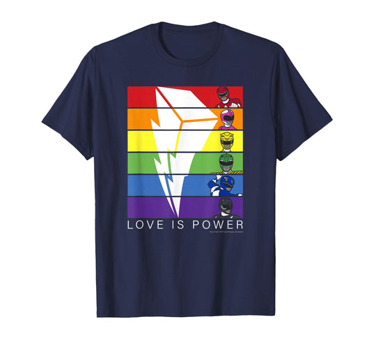 Power Rangers Pride Love is Power Rainbow Panels T-Shirt Small