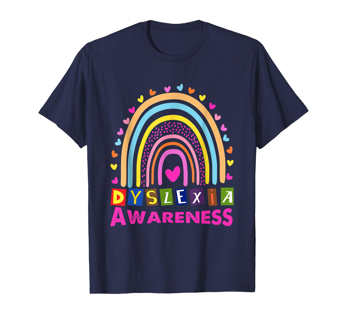 Dyslexia Awareness Month Rainbow Cute Graphic T-Shirt