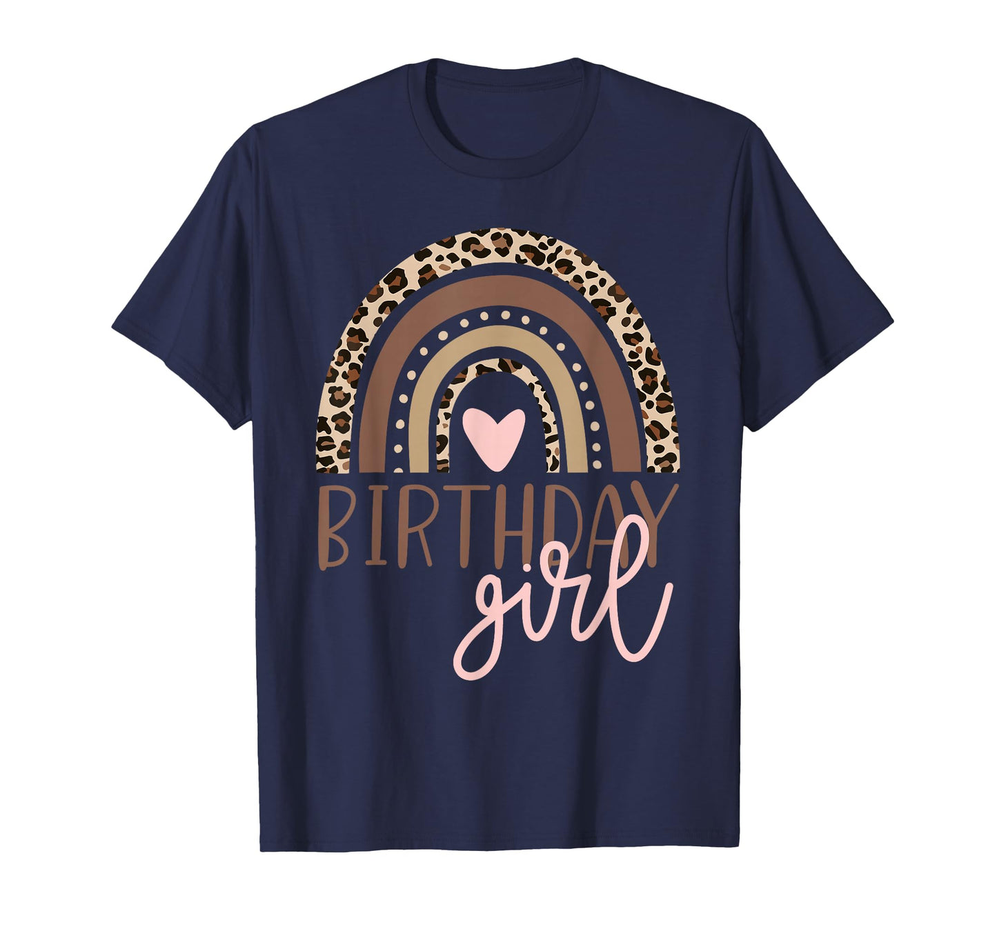 Birthday Girl Leopard Rainbow Birthday Party Family T-Shirt Small