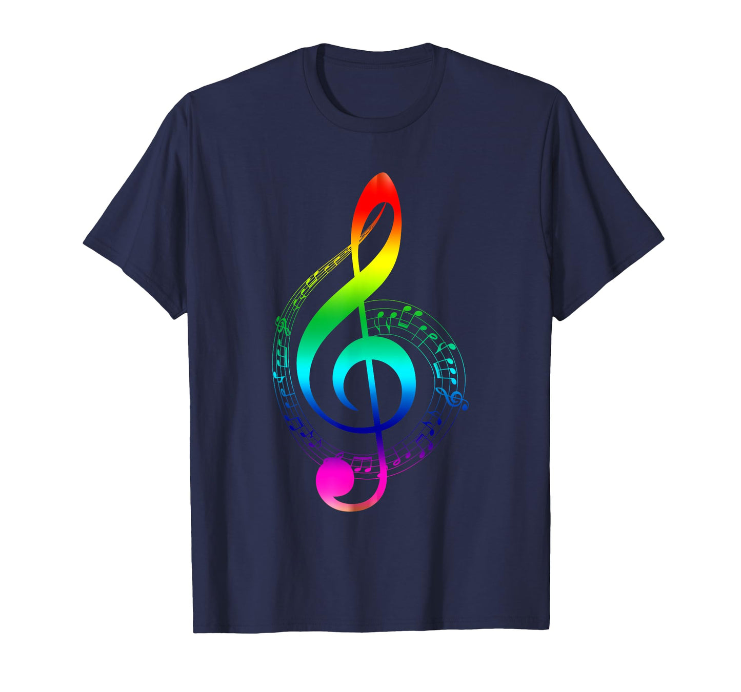 Music Note Rainbow Treble Clef Musical Symbol for Musicians T-Shirt