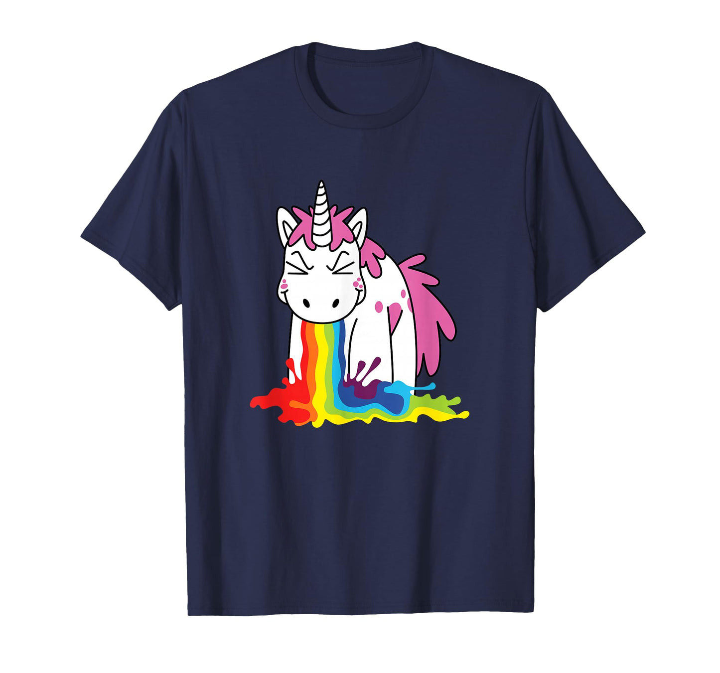 Cute unicorn throwing up a rainbow t-shirt T-Shirt