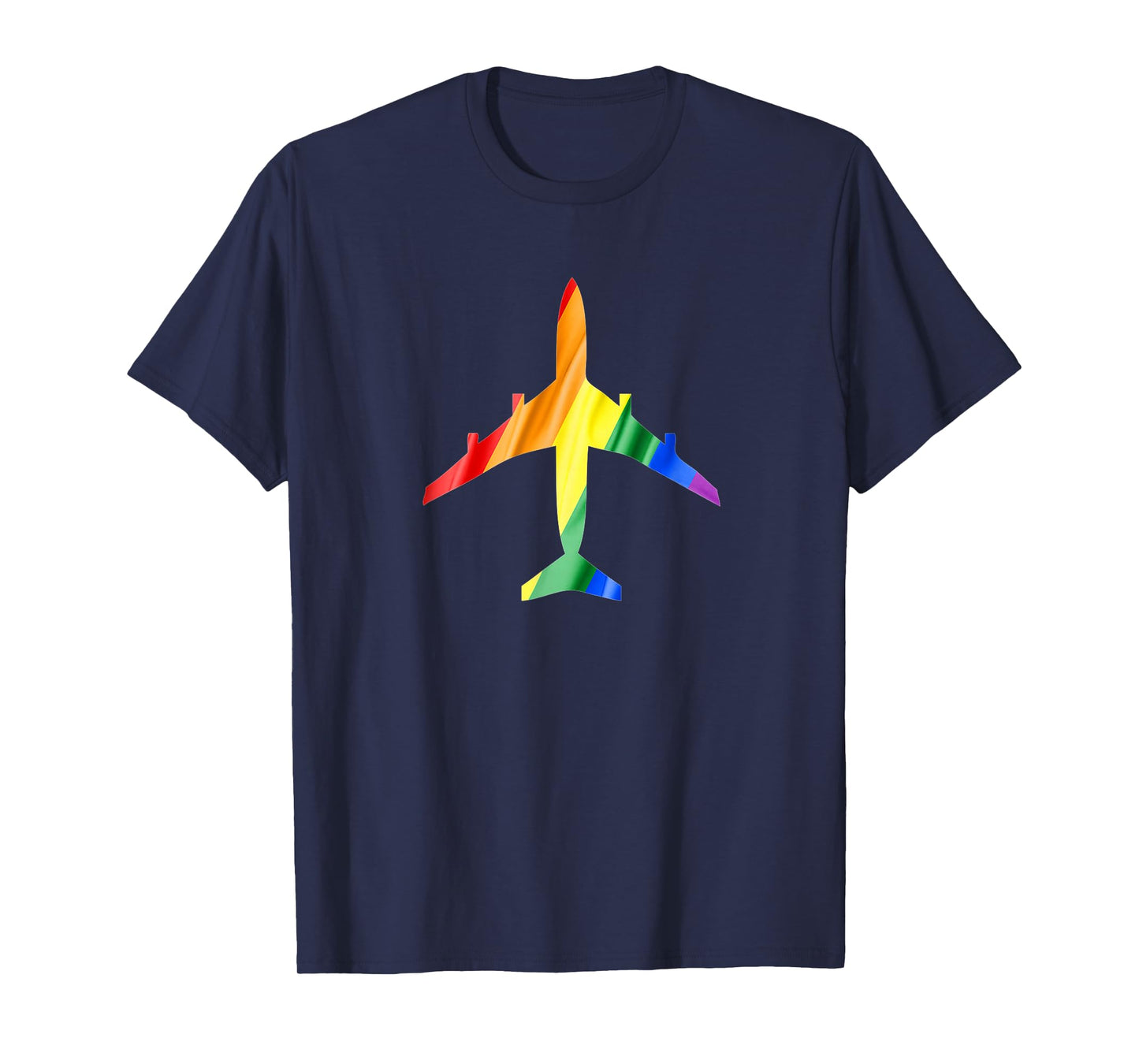 Airplane Rainbow Gay Flag Flight Attendant T-Shirt